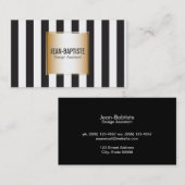 Carte De Visite Or avec bandes B&W (Devant / Derrière)