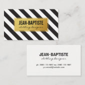 Carte De Visite Or avec bandes B&W (Devant / Derrière)