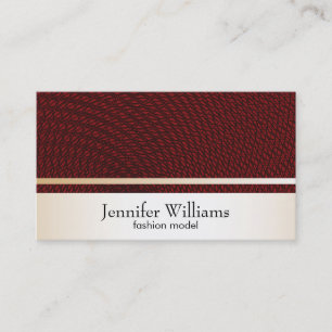 Carte De Visite Or avec motif guilloché rouge foncé
