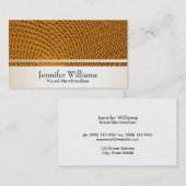 Carte De Visite Or avec Motif Orange Guilloche (Devant / Derrière)