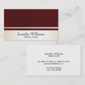 Carte De Visite Or avec Motif rouge foncé Guilloche (Devant / Derrière)