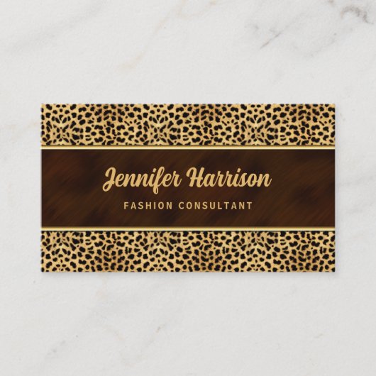 Carte De Visite Or avec Poster de animal Cheetah (Devant)