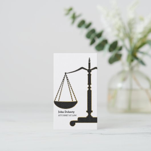 Carte De Visite Or Black Scales of Justice | Procureur (Debout devant)