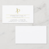 Carte De Visite Or blanc élégant moderne professionnel de (Devant / Derrière)