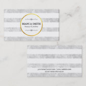 Carte De Visite Or & Blanc | Luxueux (Devant / Derrière)