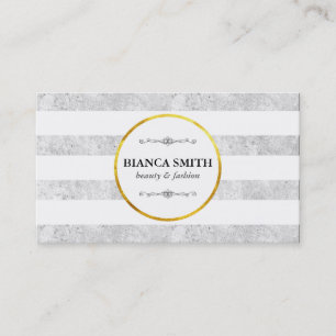 Carte De Visite Or & Blanc Luxueux