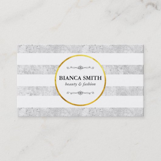 Carte De Visite Or & Blanc | Luxueux (Devant)