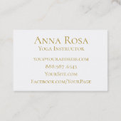 Carte De Visite Or blanc moderne de professeur d'instructeur de (Dos)