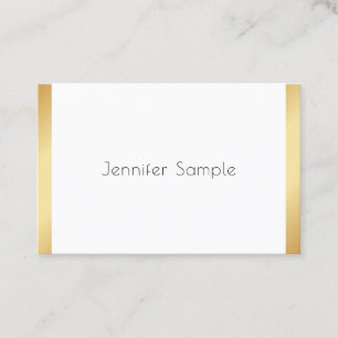 Carte De Visite Or Blanc moderne professionnel élégant tendance