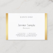 Carte De Visite Or Blanc moderne professionnel élégant tendance (Dos)