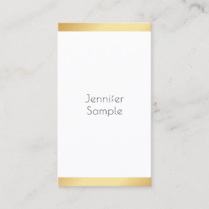 Carte De Visite Or Blanc moderne professionnel personnalisé tendan