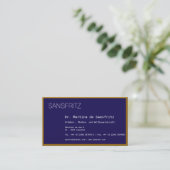 Carte de visite or bleu (Debout devant)
