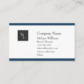 Carte De Visite Or bleu moderne avec logo (Dos)