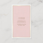 Carte De Visite Or Blush Rose Blanc Moderne Elégant luxe tendance (Dos)