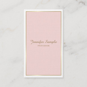 Carte De Visite Or Blush Rose Blanc Moderne Elégant luxe tendance