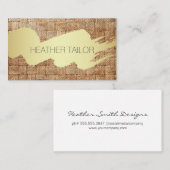 Carte De Visite Or brossé | Arrière - plan de panier (Devant / Derrière)