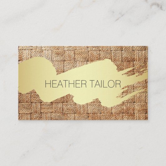 Carte De Visite Or brossé | Arrière - plan de panier (Devant)