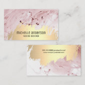 Carte De Visite Or brossé | Art moderne Abstrait (Devant / Derrière)