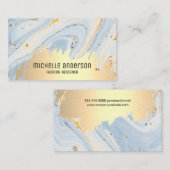 Carte De Visite Or brossé | Art moderne Abstrait (Devant / Derrière)