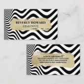 Carte De Visite Or brossé | Art moderne des bandes (Devant / Derrière)