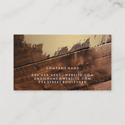 Carte De Visite Or brossé | Bois (Dos)
