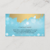 Carte De Visite Or brossé | Bokeh Sparkle Arrière - plan (Dos)