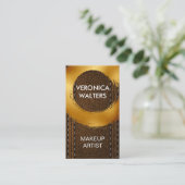 Carte De Visite Or brossé | Cuir Brown (Debout devant)