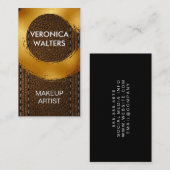 Carte De Visite Or brossé | Cuir Brown (Devant / Derrière)