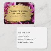 Carte De Visite Or brossé et floral (Devant / Derrière)