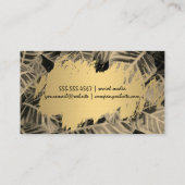 Carte De Visite Or brossé | Feuilles tropicaux (Dos)