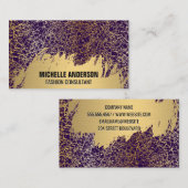 Carte De Visite Or brossé | Gold Purple Texture (Devant / Derrière)