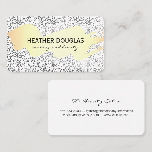 Carte De Visite Or brossé / Gold Speckled (Devant / Derrière)