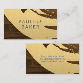 Carte De Visite Or brossé | Grain de bois (Devant / Derrière)