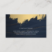 Carte De Visite Or brossé | Lux Lines Bleu foncé (Dos)