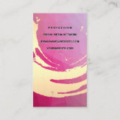 Carte De Visite Or brossé | Magenta Géométrique (Dos)