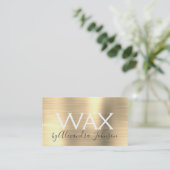 Carte De Visite Or Brossé Métal Beauté Wax (Debout devant)