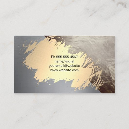 Carte De Visite Or Brossé Moderne Design (Dos)