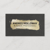Carte De Visite Or brossé | Mur noir texturé (Devant)