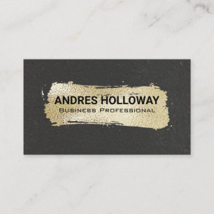 Carte De Visite Or brossé   Mur noir texturé