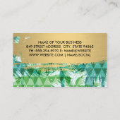 Carte De Visite Or brossé | Palm Tree géométrique (Dos)