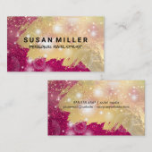 Carte De Visite Or brossé | PARTIES SCINTILLANT | poussière étoilé (Devant / Derrière)