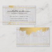 Carte De Visite Or brossé | Pierre de marbre (Devant / Derrière)