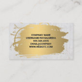 Carte De Visite Or brossé | Pierre de marbre | Code QR (Dos)