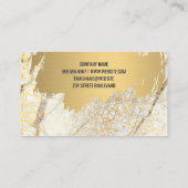 Carte De Visite Or brossé | Texture or | Arrière - plan en marbre (Dos)