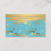 Carte De Visite Or brossé | Turquoise or (Dos)
