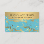 Carte De Visite Or brossé | Turquoise or (Devant)