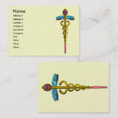 Carte De Visite OR CADUCEUS Médicale Symbole crème Pearl (Devant / Derrière)