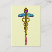 Carte De Visite OR CADUCEUS Médicale Symbole crème Pearl (Dos)