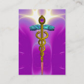 Carte De Visite OR CADUCEUS SERVICE MÉDICALE, DOCTEUR rose violet (Dos)