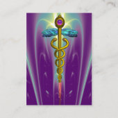 Carte De Visite OR CADUCUS, DOCTEUR ; SERVICE MÉDICALE, Violet Tur (Dos)